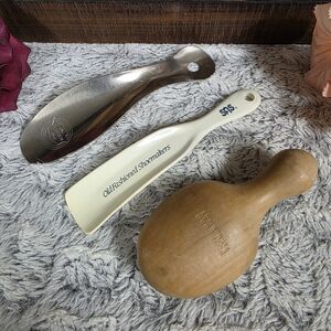 Vintage Shoe Horns and Wooden Sock Darner